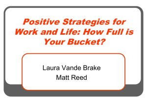 Positive Strategies for Work and Life: How Full is Your Bucket?
