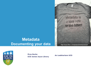Metadata: Documenting your data