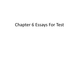 US Chapter 6 Essays For Test