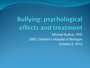 Bullying: psychological effects and treatment
