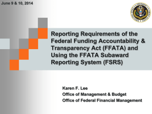 (FFATA) and Sub-award Reporting System (FSRS) Guidance