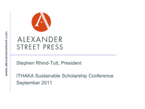 Ithaka Sustainable Scholarship Presentation