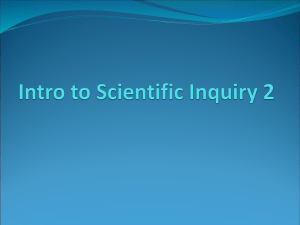 Introduction to Scientific Inquiry (2)