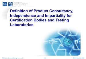 Definition of Product Consultancy, Independence - IEC - ILAC