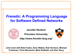 Frenetic: A Programming Language for Software Defined