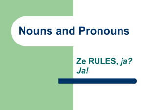 Nouns and Pronouns def