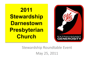 2011 Stewardship Darnestown Presbyterian Church
