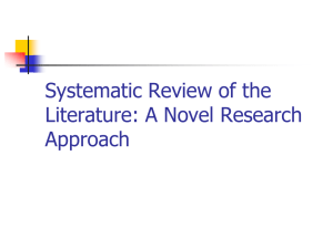 ystematic Review of the Literature a Novel Research Approach -