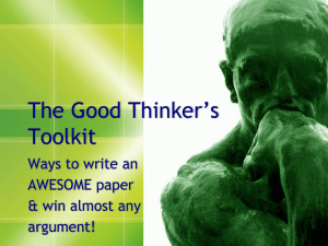 The Good Thinker`s Toolkit