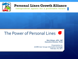 Presentation - Personal Lines Growth Alliance