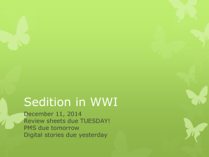 Sedition in WWI