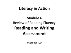 Power Point -- Reading and Writing Assessment