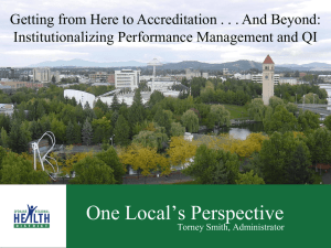 Institutionalizing Performance Management and QI