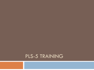 PLS-5 Training