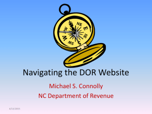 NCDOR Website Changes - Department of Revenue