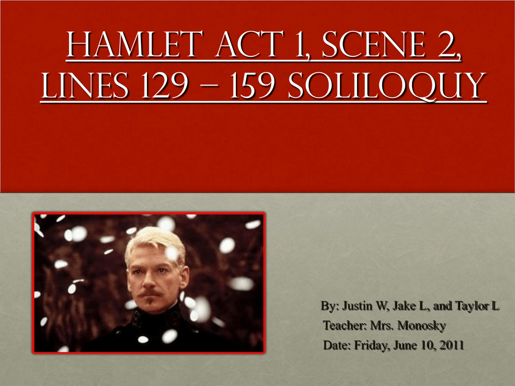 Hamlet Act Scene Lines Soliloquy