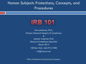 IRB-101 - Office of Research and Sponsored Programs