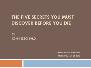 The five secrets you must discover before you die