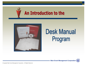 Desk Manual Program - Main Event Management Corporation