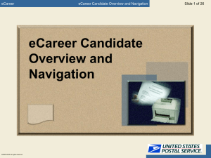 eCareer Candidate Overview and Navigation