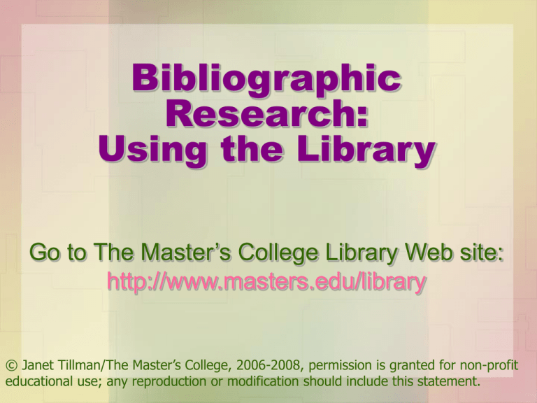 bibliographic research university