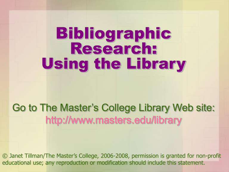 research using bibliographic