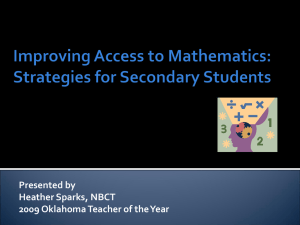Improving Access to Math: Strategies for Secondary