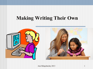 Making Writing Their Own