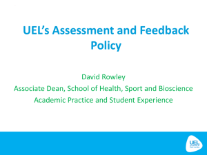 Assessment and feedback policy