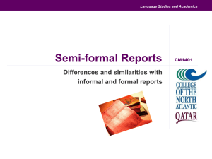 Semi-formal Report