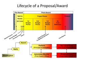 Life cycle of a Proposal/Award