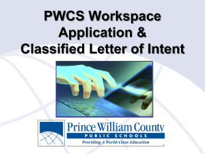 PWCS Workspace Application & Classified Letter