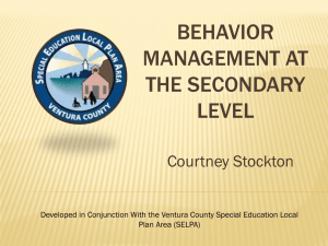 Behavior Issues- secondary