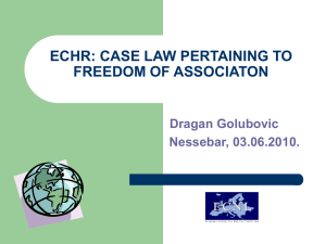 ECHR: Case Law Pertaining to Freedom of Association