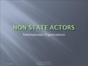 Non state actors - Global Governance and International Organizations