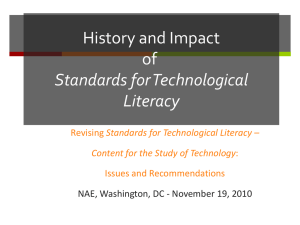 History and Impact of Standards for Technological Literacy