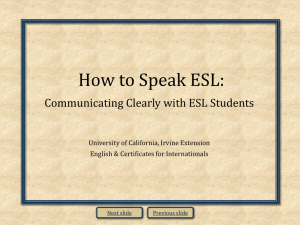 How to speak ESL