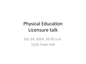Physical Education Licensure Talk Powerpoint
