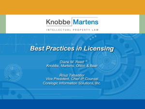 Best Practices in Licensing