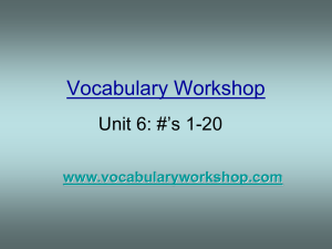 Vocabulary Workshop Unit 6