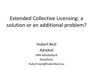 Extended Collective Licensing: a solution or an additional