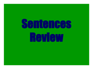 Sentences Review Powerpoint
