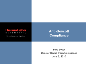 Antiboycott Compliance