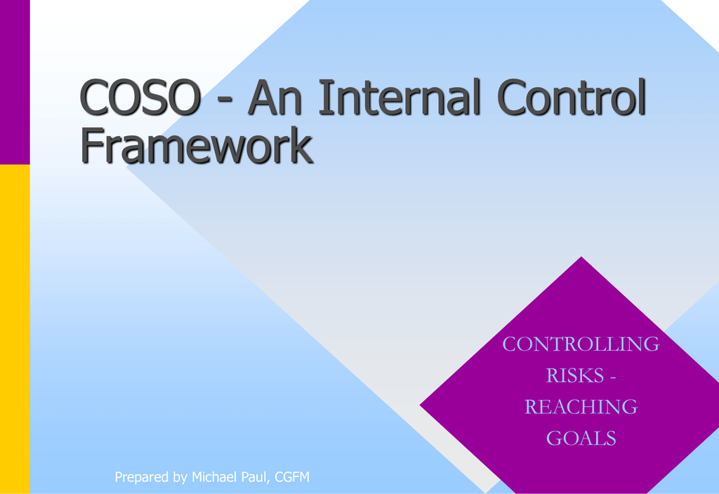 COSO Presentation An Internal Control Framework