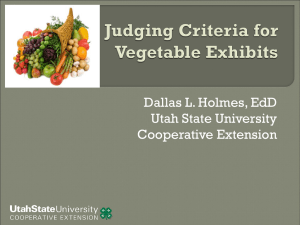 Judging Criteria for Vegetable Exhibits - Utah 4H