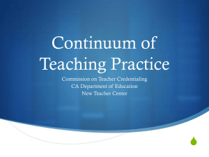 Continuum of Teaching Practice - Tehama County Department of