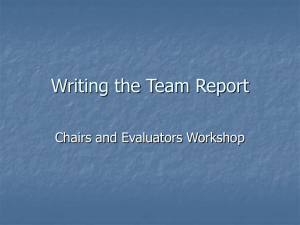 Writing the Team Report