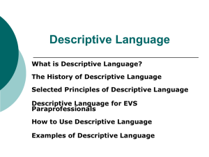Descriptive language - Educational Vision Services