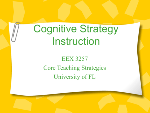 Cognitive Strategy Instruction