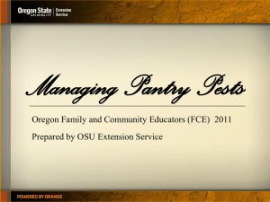 Managing Pantry Pests - Oregon State University Extension Service